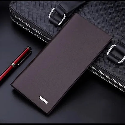 Men’s Long Slim Wallet Microfibre Leather Long Purse - Ultra Slim and Business Luxurious & Finest Quality