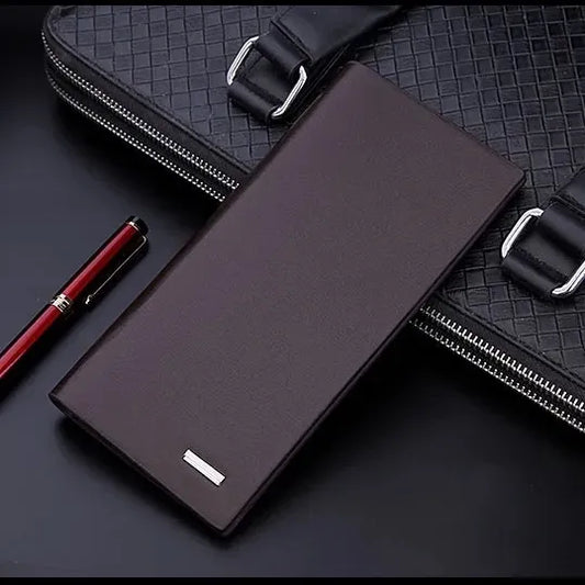 Men’s Long Slim Wallet Microfibre Leather Long Purse - Ultra Slim and Business Luxurious & Finest Quality